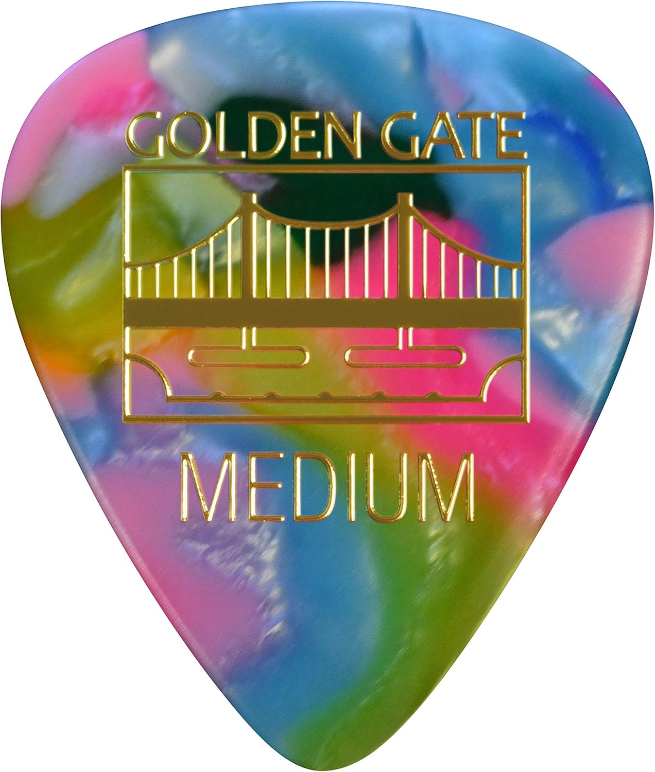 Golden Gate MP-447 Deluxe Flat Pick - The Sideman - Colorful Clown Confetti - Medium