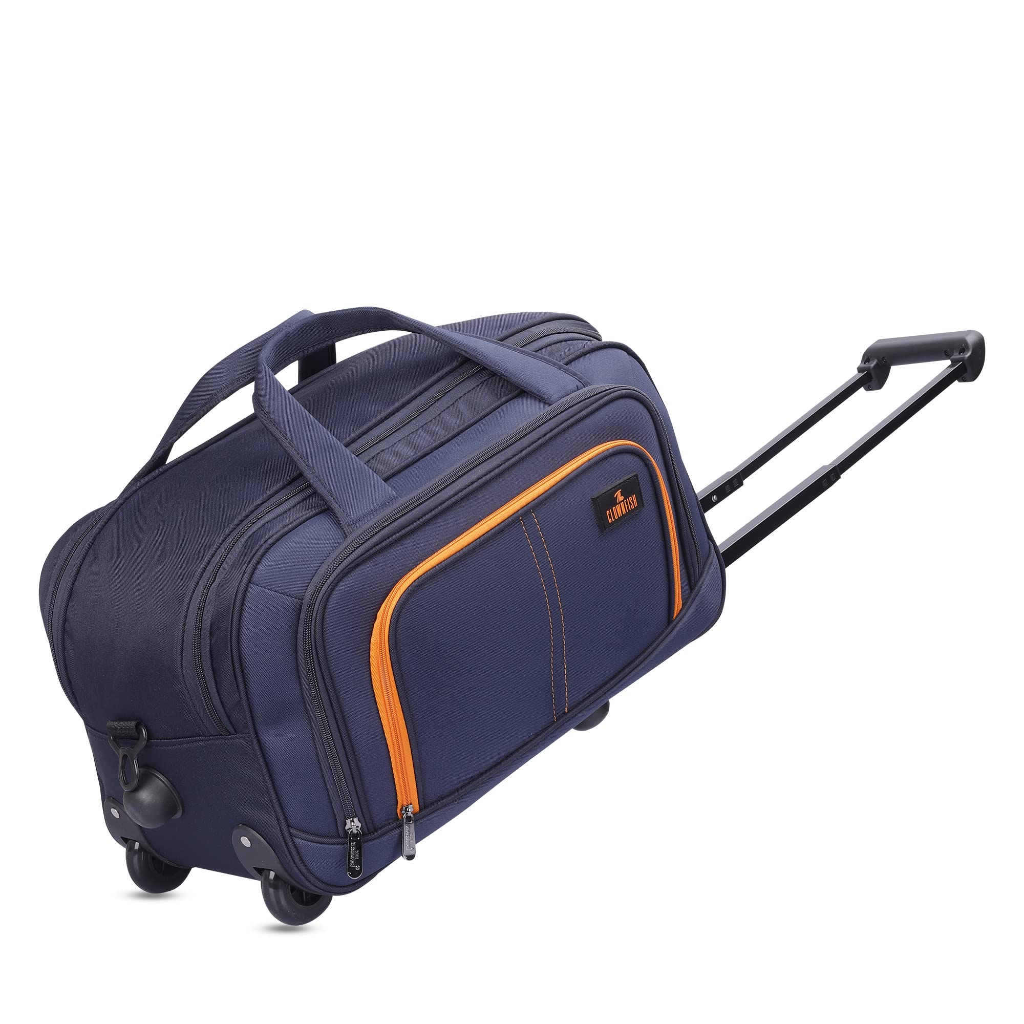 The Clownfish Ricardo 48 liters Polyester Travel Duffle Trolley Bag Duffel  Bag with Wheels (Blue)
