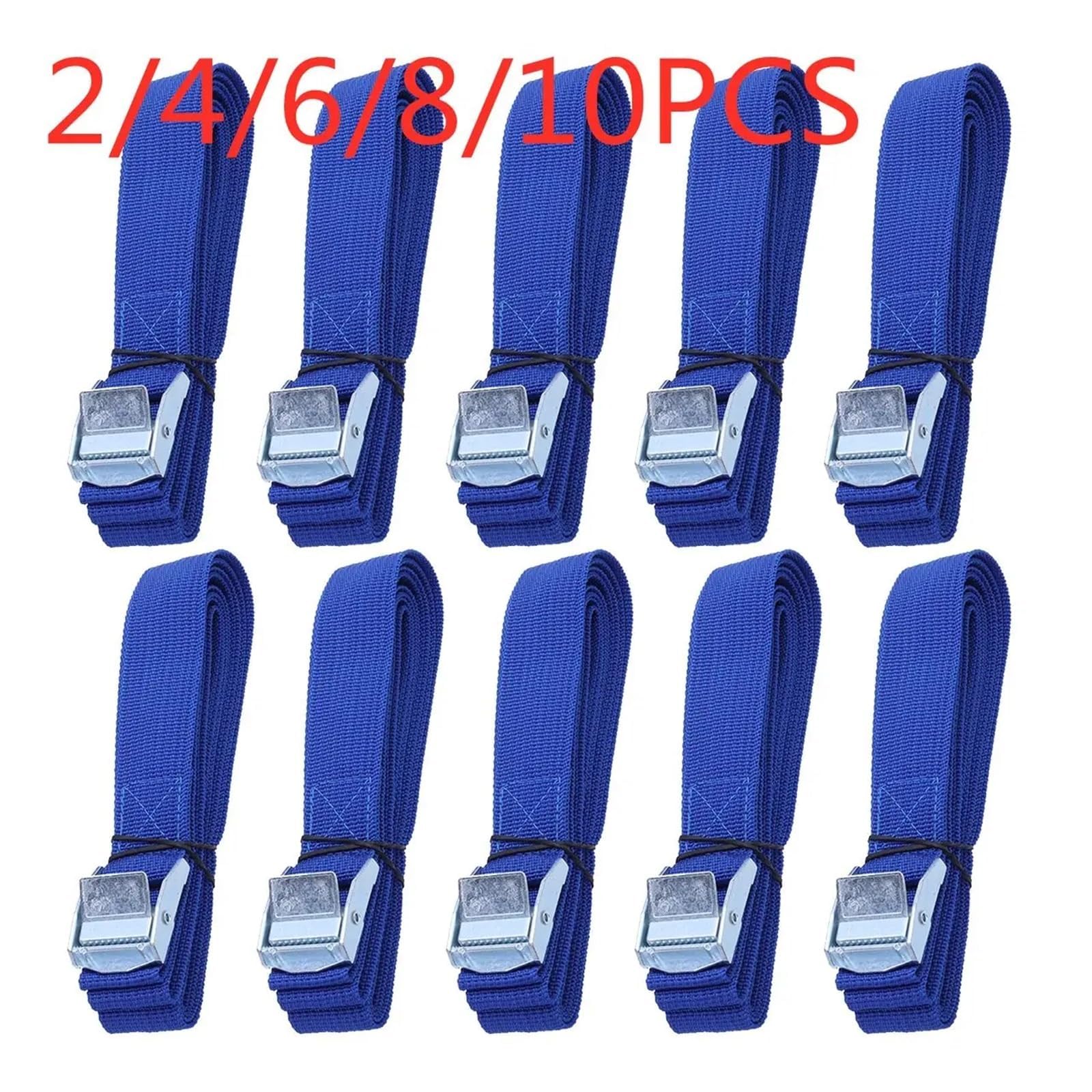 cinghia con fibbia, Cinghie di ancoraggio da 2,5 m con fibbia in nylon, cinghie a sgancio rapido for il fissaggio del carico sul tetto dell'auto, bagagli in movimento(6pc)