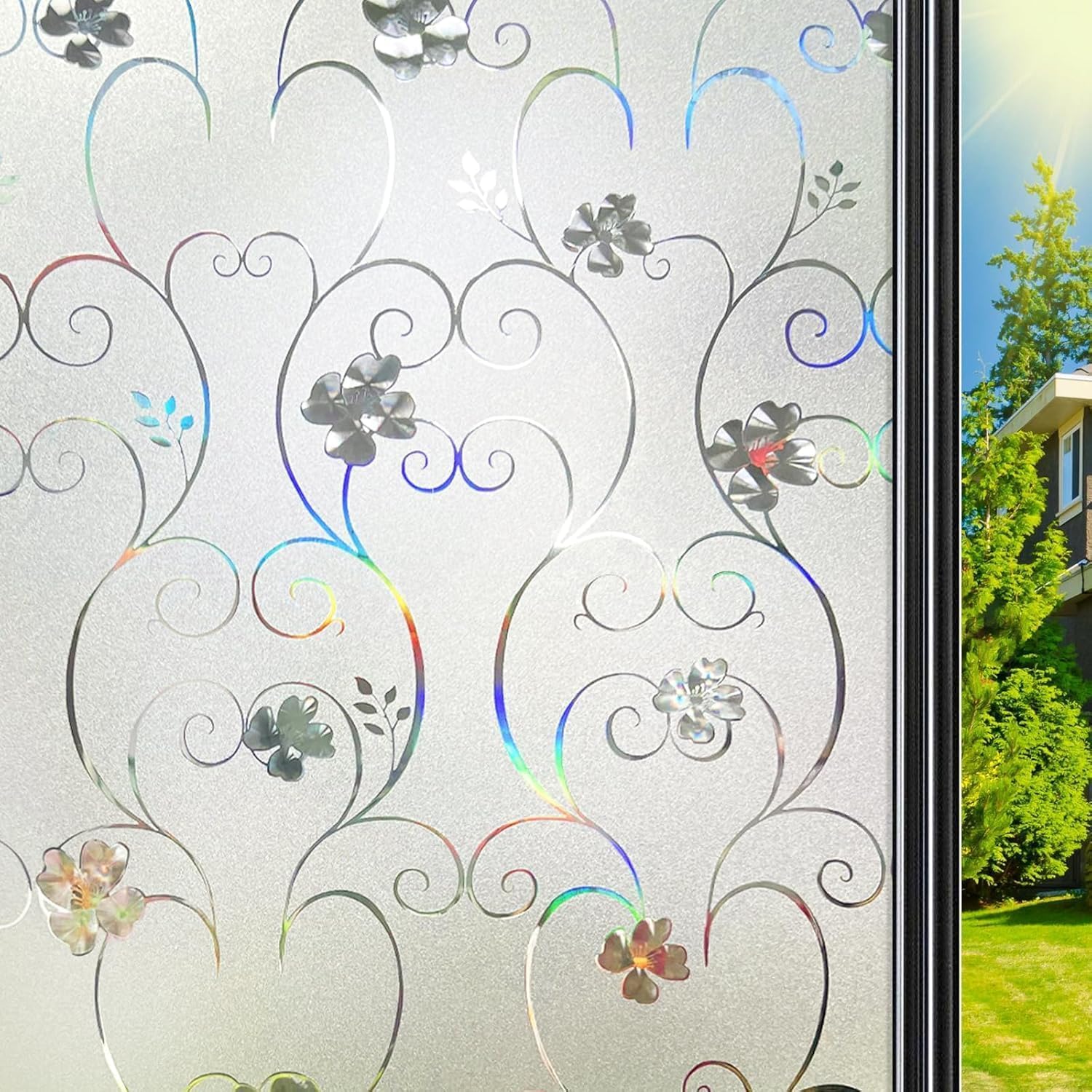 Film Pour Fenêtre Adhésif Multi-fix - Multi-usages - Protection UV 99 Anti Chaleur Effet Miroir Film Pour Vitres Argente 45x200cm 87268157