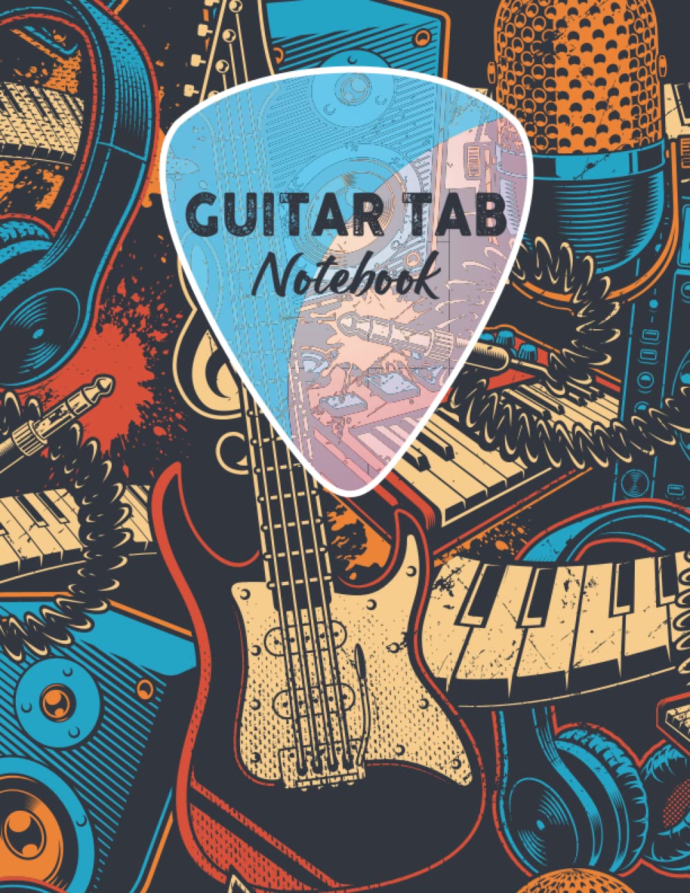 Guitar Tab Notebook: Blank Guitar Tab book Tablature Writing Paper with Chord Fingering Charts, 121 Blank Pages with Tablature Graph and Note for Guitarist