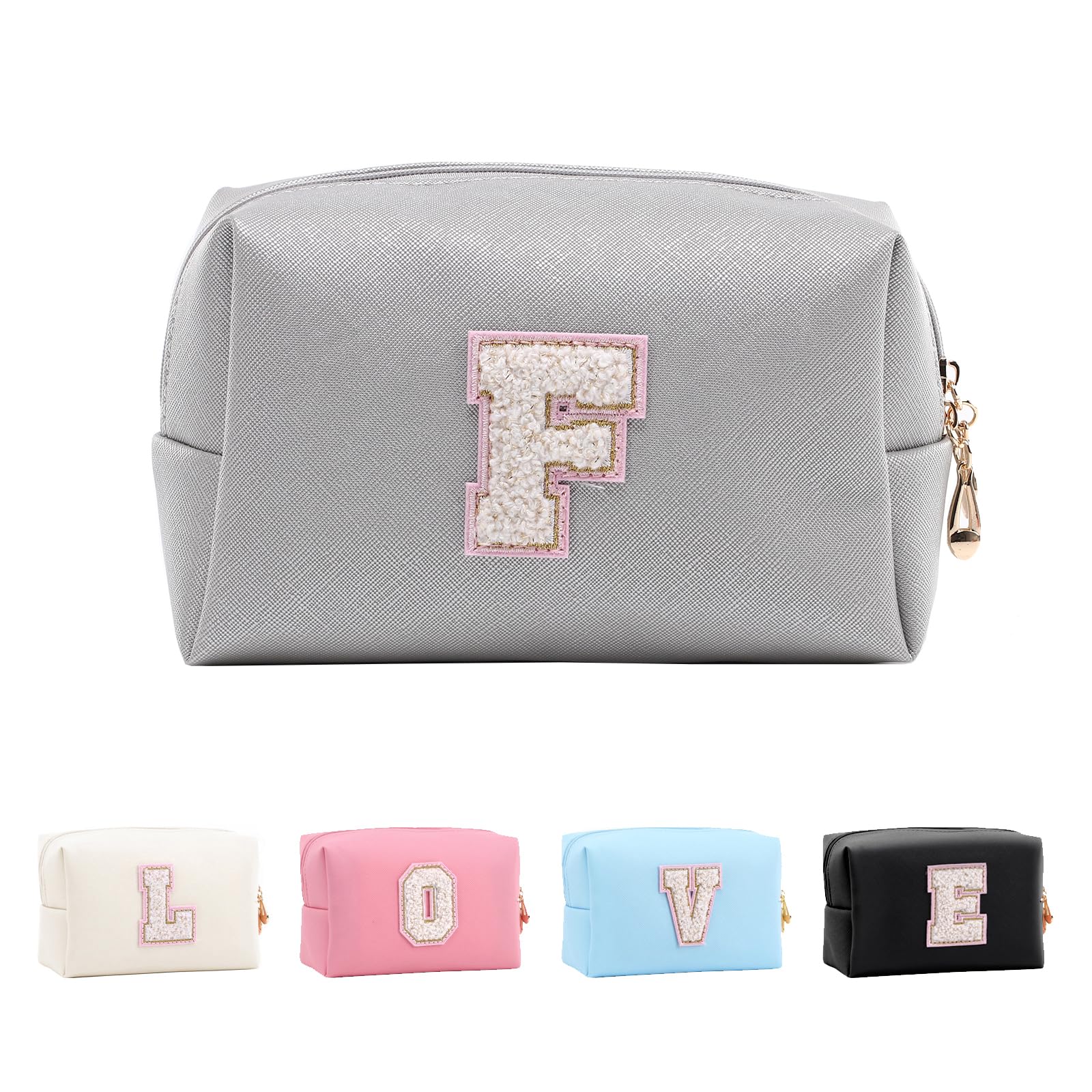Bolsa de Maquillaje, Bolsa de Cosméticos Impermeable de Viaje, PU Cuero, Neceser de Baño, Bolsa De Aseo Y Almacenamiento para Mujer,Cosas Preppy para niñas Adolescentes (Letra A-Z) — view 230