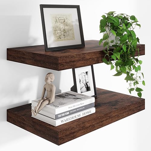 Miniatura 35 de Heimlove Estantes flotantes de 12 pulgadas de profundidad para pared, estantes de baño de 24 pulgadas, juego de 1, estantes montados para libros