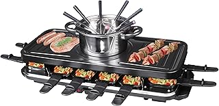 Silva-Homeline PK-RF 120 Appareil à raclette électrique Multifonction 3 en 1 avec Fondue et Grill, Noir