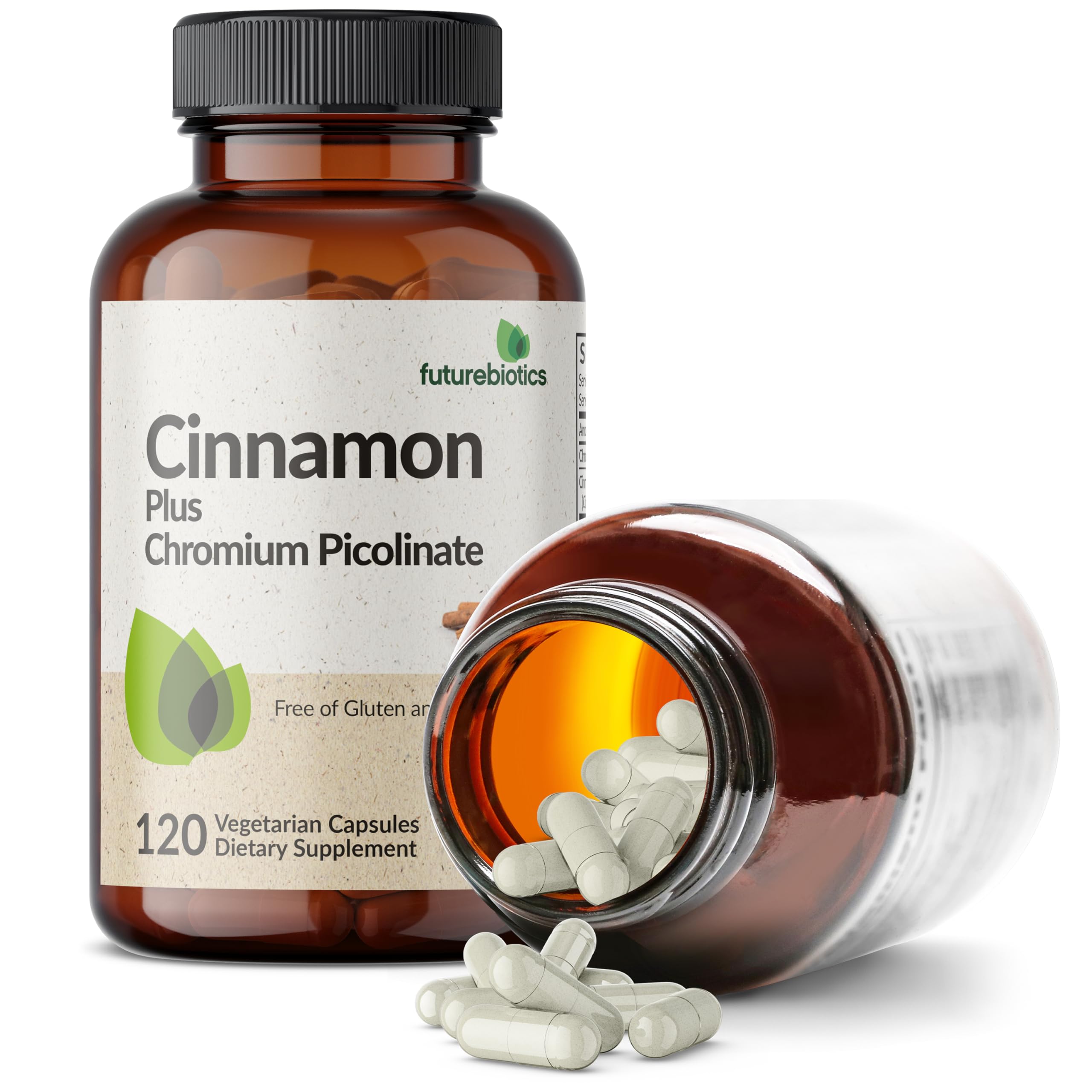 Futurebiotics Cinnamon Plus Chromium Picolinate Supplement, High Potency Chromium, Non-GMO, 120 Vegetarian Capsules — Amazon image 4