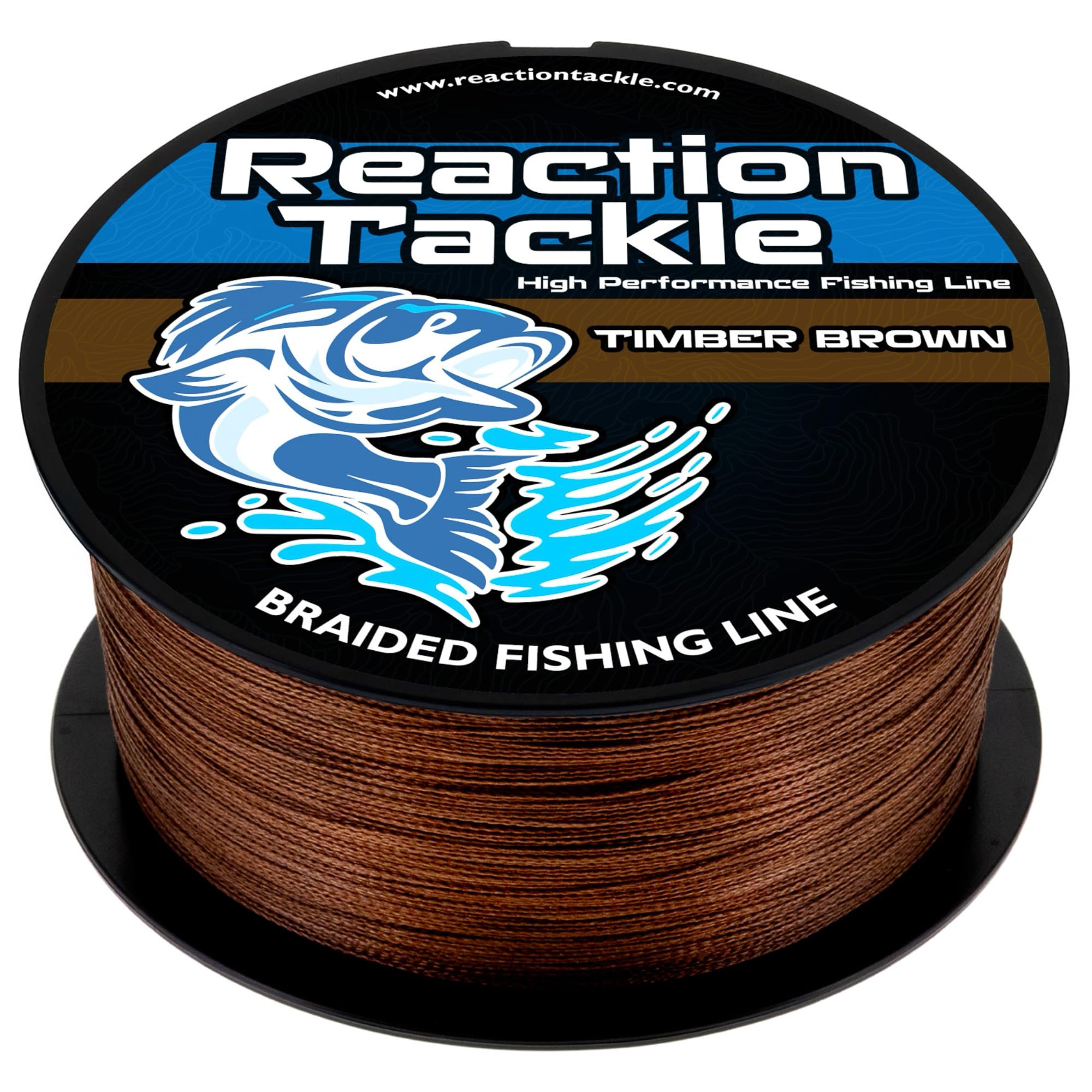 Reaction Tackle Braided Fishing Line Timber Brown 65LB 500yd — image 1
