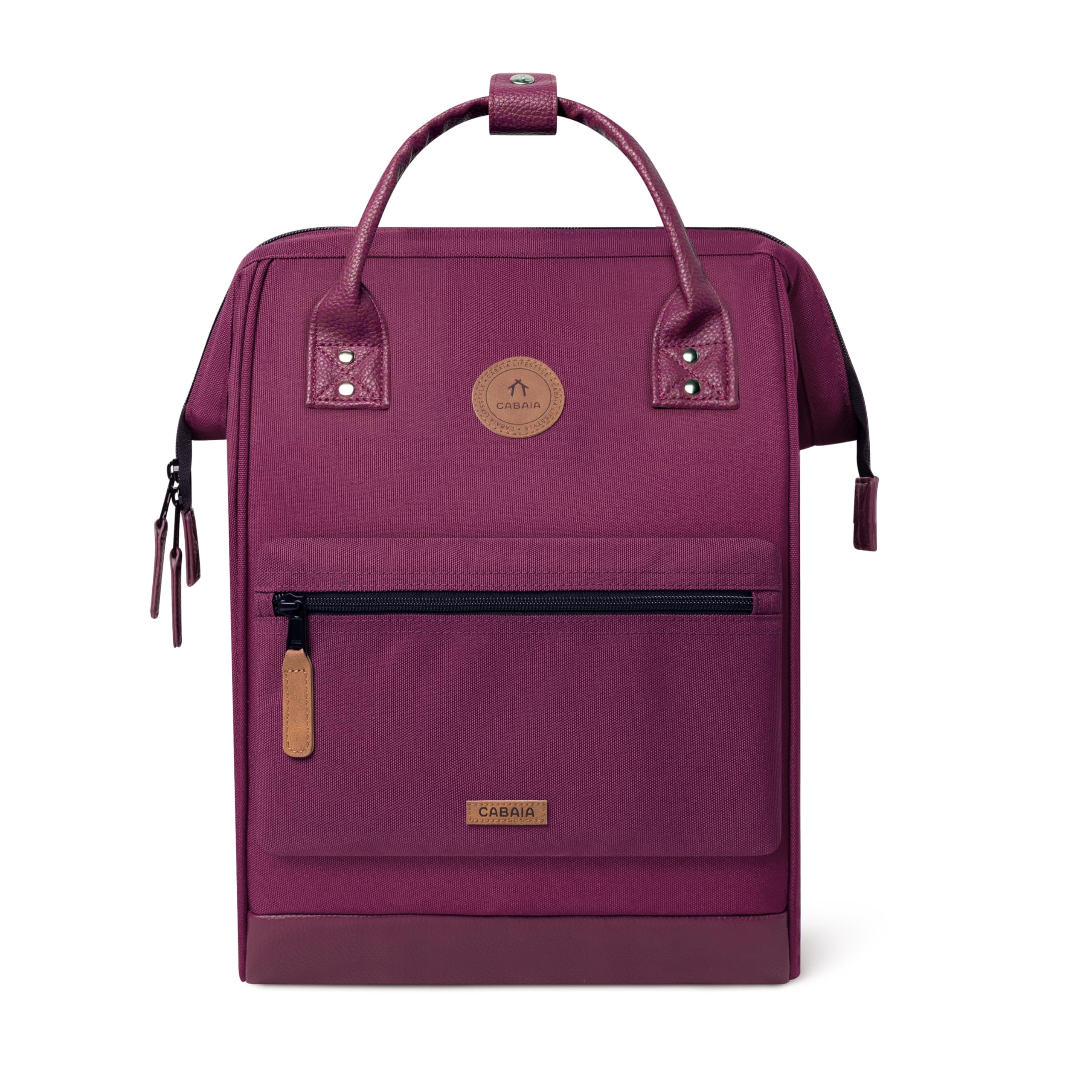 Cabaïa – Mochila Adventurer Nice - Medium 18L - Repelente al Agua – Compartimento Portátil 13″ – 2 Bolsillos Intercambiables – Certificada Vegana – Mochila de Viaje, Trabajo y Escuela – Violetta