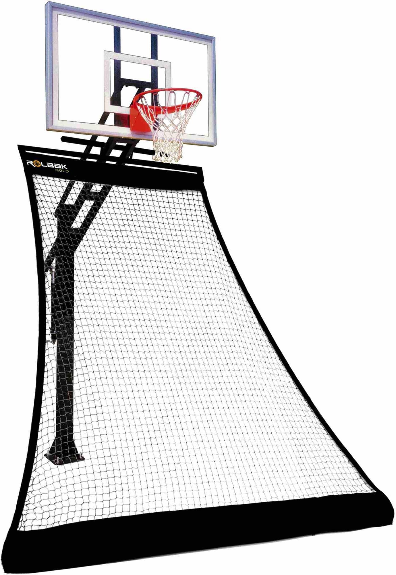 Rolbak Gold Foldable Basketball Return Net with 1 Refillable Water Tube, Webbing Harness and Nylon Brackets
