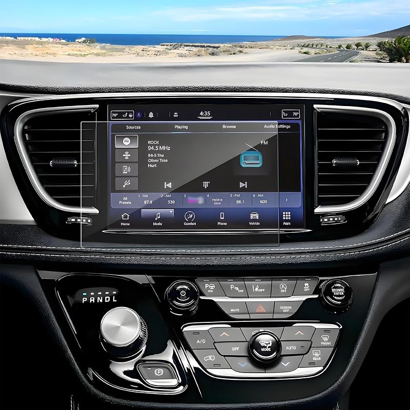 Película de Vidro Temperado Fosco 9H para Tela Touchscreen Chrysler Pacifica 25,7 cm (10,1 pol.) 2021–2026 Coleya, 1 unidade