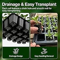 Vista 5 de Gardzen Juego de 10 propagadores de jardín, kits de bandejas de semillas con 400 celdas, bandeja de inicio de semillas con cúpula y base de 15 x 9