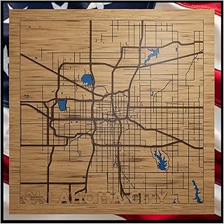 Oklahoma City, Oklahoma, Office Decor, Hand crafted in the USA - 3d Wood Map - OKC, OK Souvenir & Gift Maps