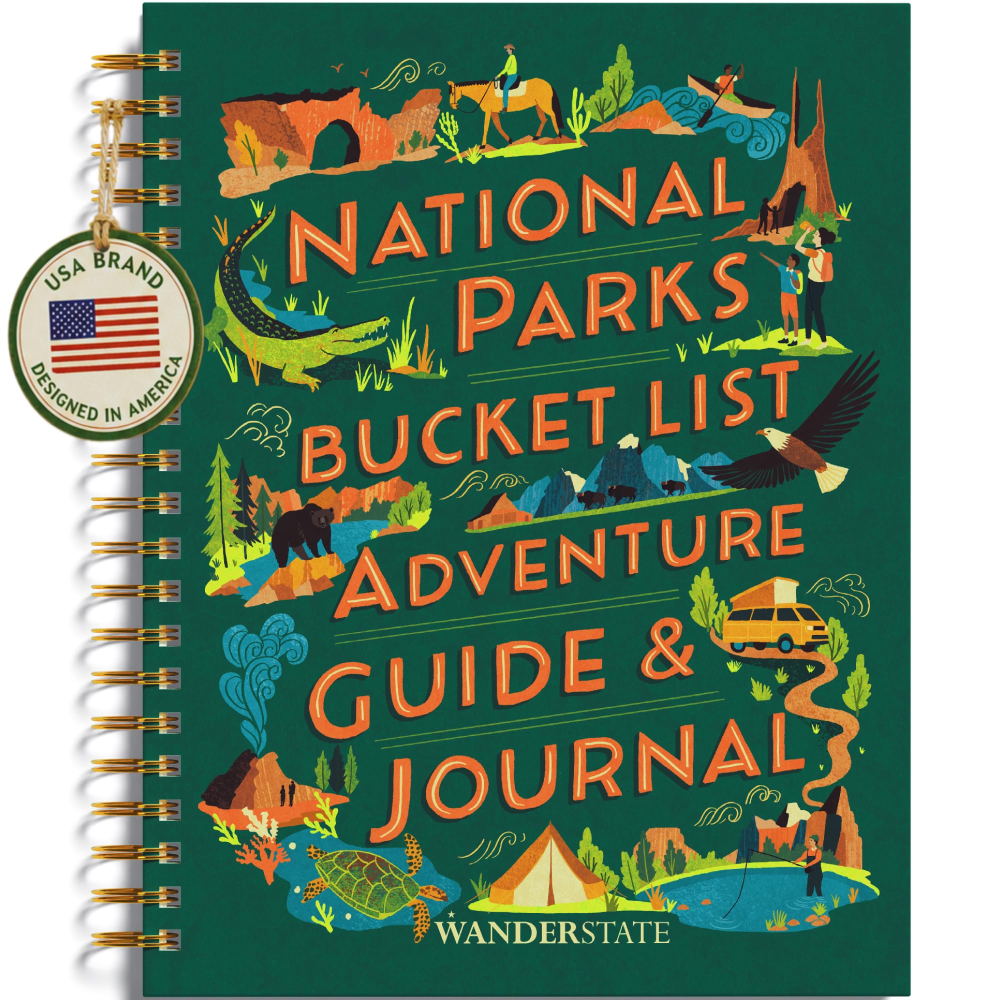 National Parks Bucket List Adventure Guide & Journal: Il tuo modo di esplorare i parchi nazionali americani e documentare le tue avventure per tutta la vita! (Planner, guida di viaggio, diario, libro