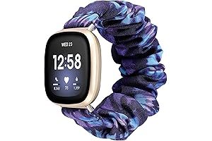 TOYOUTH Christmas Scrunchie Band Compatible with Fitbit Versa 3/Versa 4/Sense/Sense 2