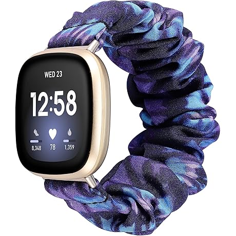 TOYOUTH Christmas Scrunchie Band Compatible with Fitbit Versa 3/Versa 4/Sense/Sense 2