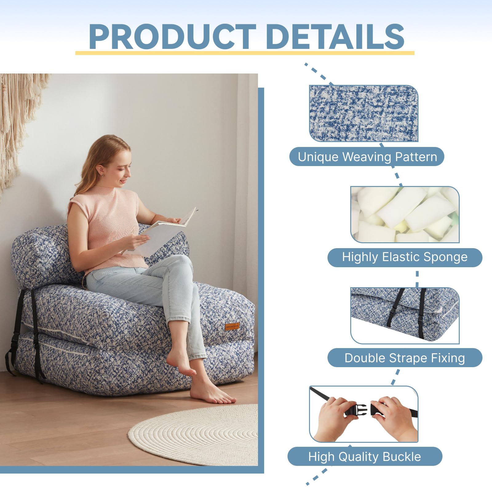 Amazon｜EBENCHICO 折りたたみソファベッド コンバーチブル スリーパー