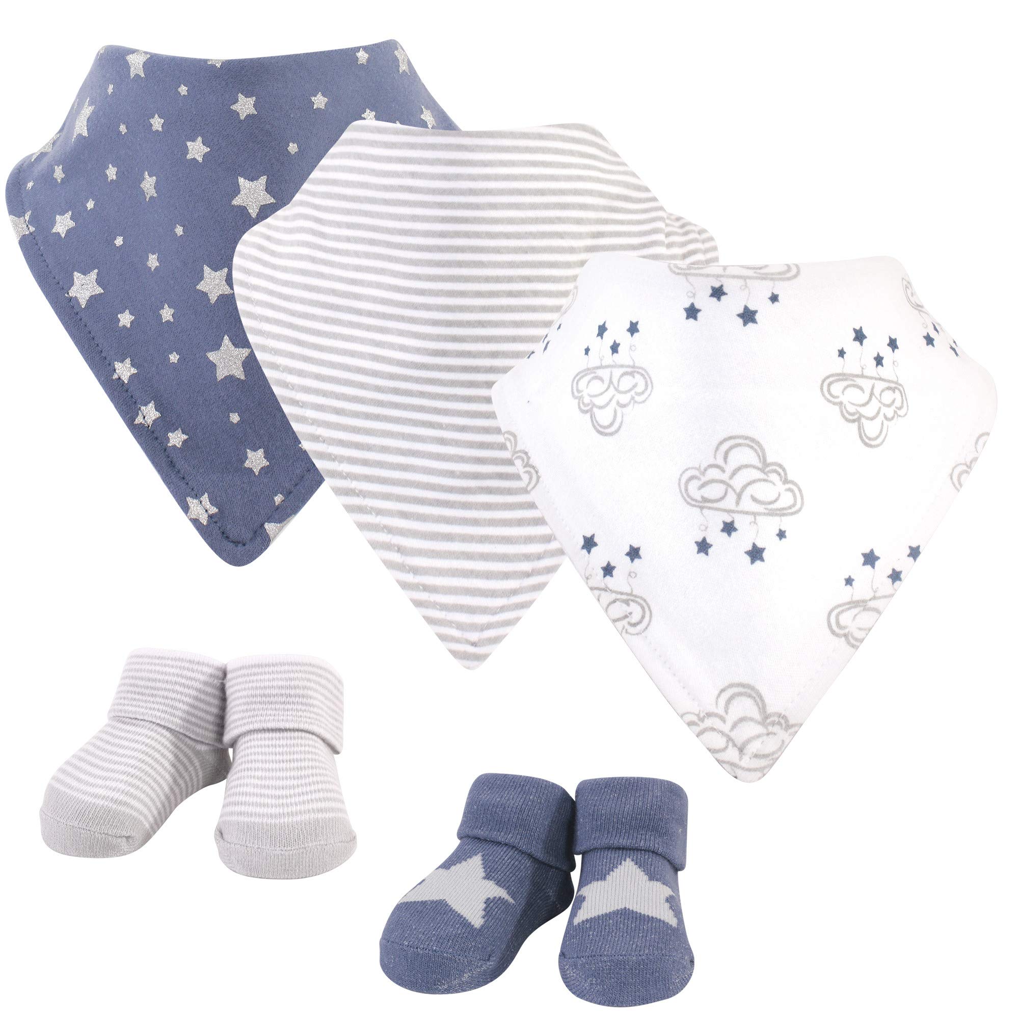 Hudson baby Juego de babero y babero y calcetín de algodón para bebé, unisex, estilo vintage Little Man, algodón, talla única