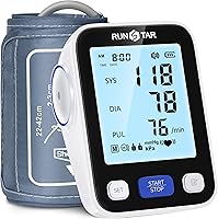 Runstar BP-205 Upper Arm Blood Pressure Monitor: Wide Cuff 8.6-16.5in, 2x99 Memory, FSA Eligible Automatic BP Machine for Home Use