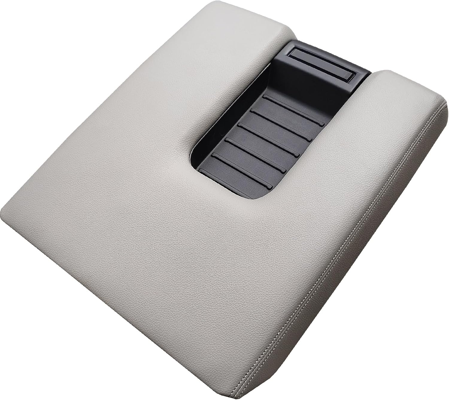 Center Console Lid Compatible with Toyota Tundra 2014 2015 2016 2017 2018 2019 2020 Leather Material (Black)