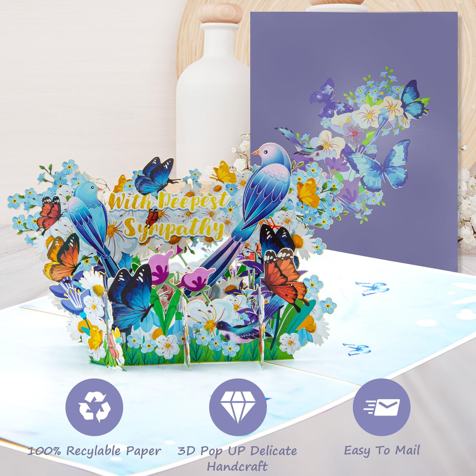 Amazon.com : 3D Pop Up Sympathy Cards, With Deepest Sympathy