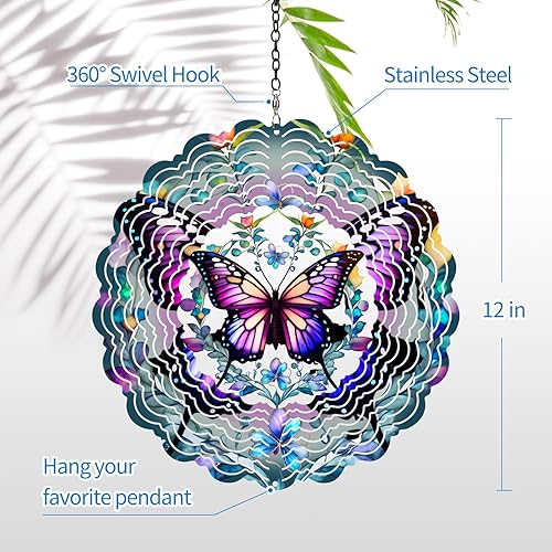 Miniatura 5 de Molinillos de viento de mariposa para exteriores, regalos de cumpleaños para mujeres, mamá, esposa, abuela, esculturas de viento colgantes,
