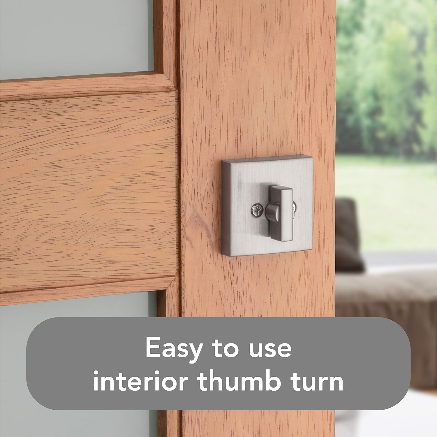 Baldwin Spyglass, Single Cylinder Front Door Deadbolt Featuring SmartKey Re-key Technology and Microban Protection, in Satin Nickel