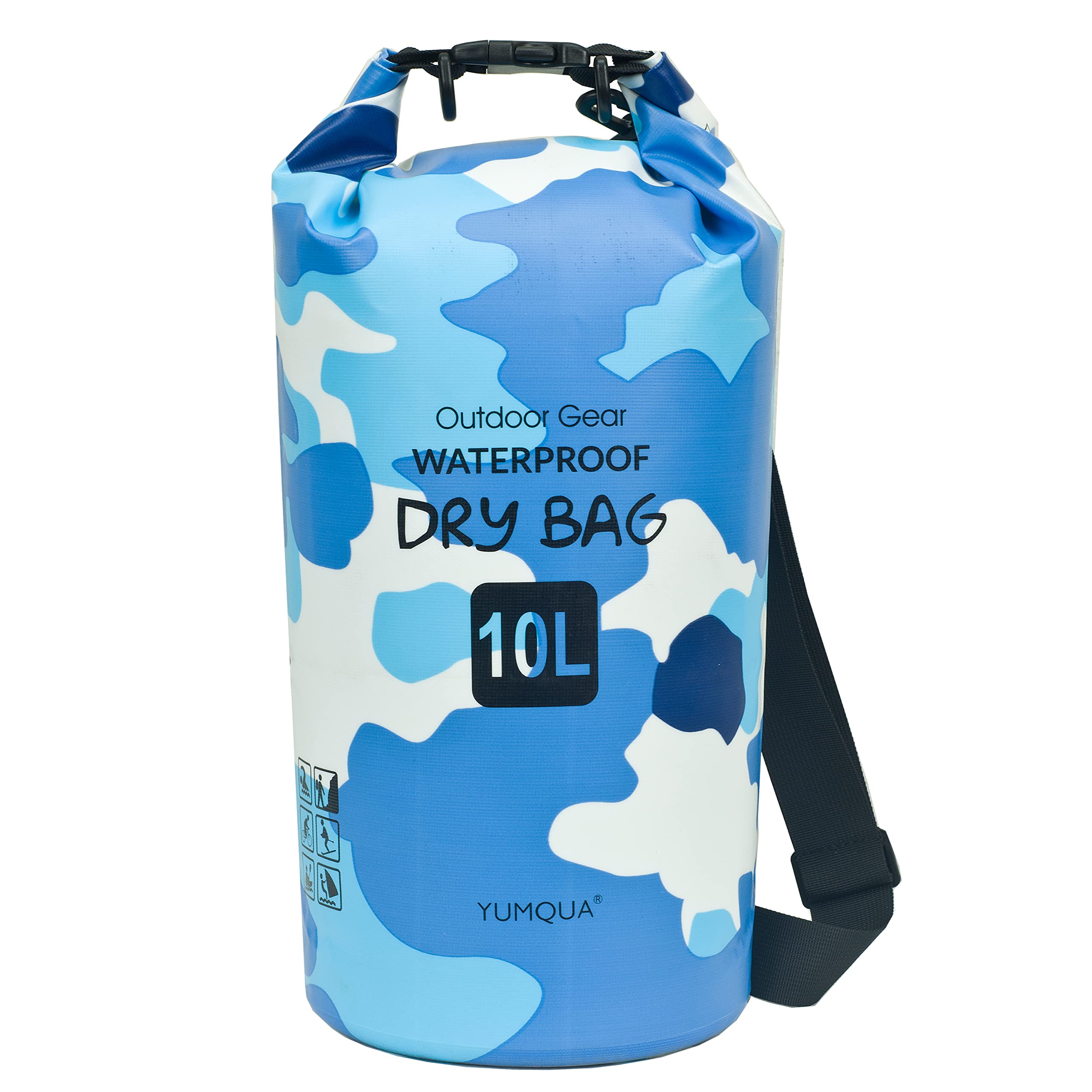 YUMQUA Waterproof Dry Bag Backpack 5L/10L/20L/30L/40L, Roll Top Floating Waterproof Storage Bags for Kayaking, Boating, Swimming, Hiking, Camping and Fishing