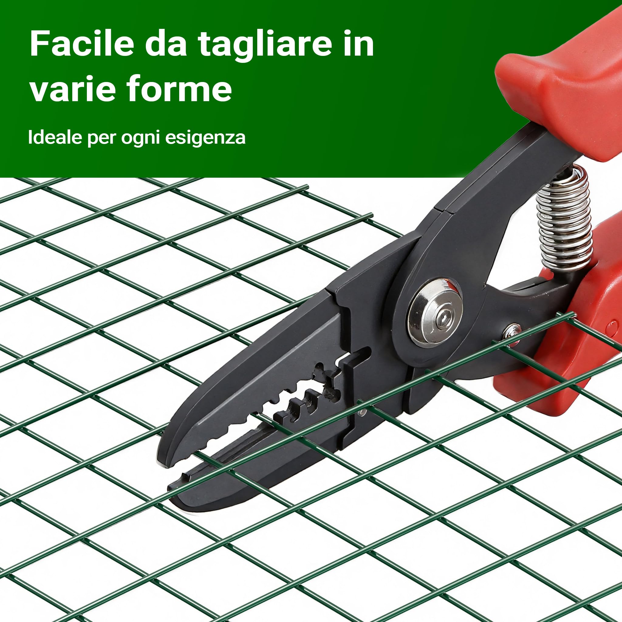 Wiltec Rete da voliera verde Maglie quadrate 12x12mm Rotolo da 25m alto 100cm In acciaio zincato