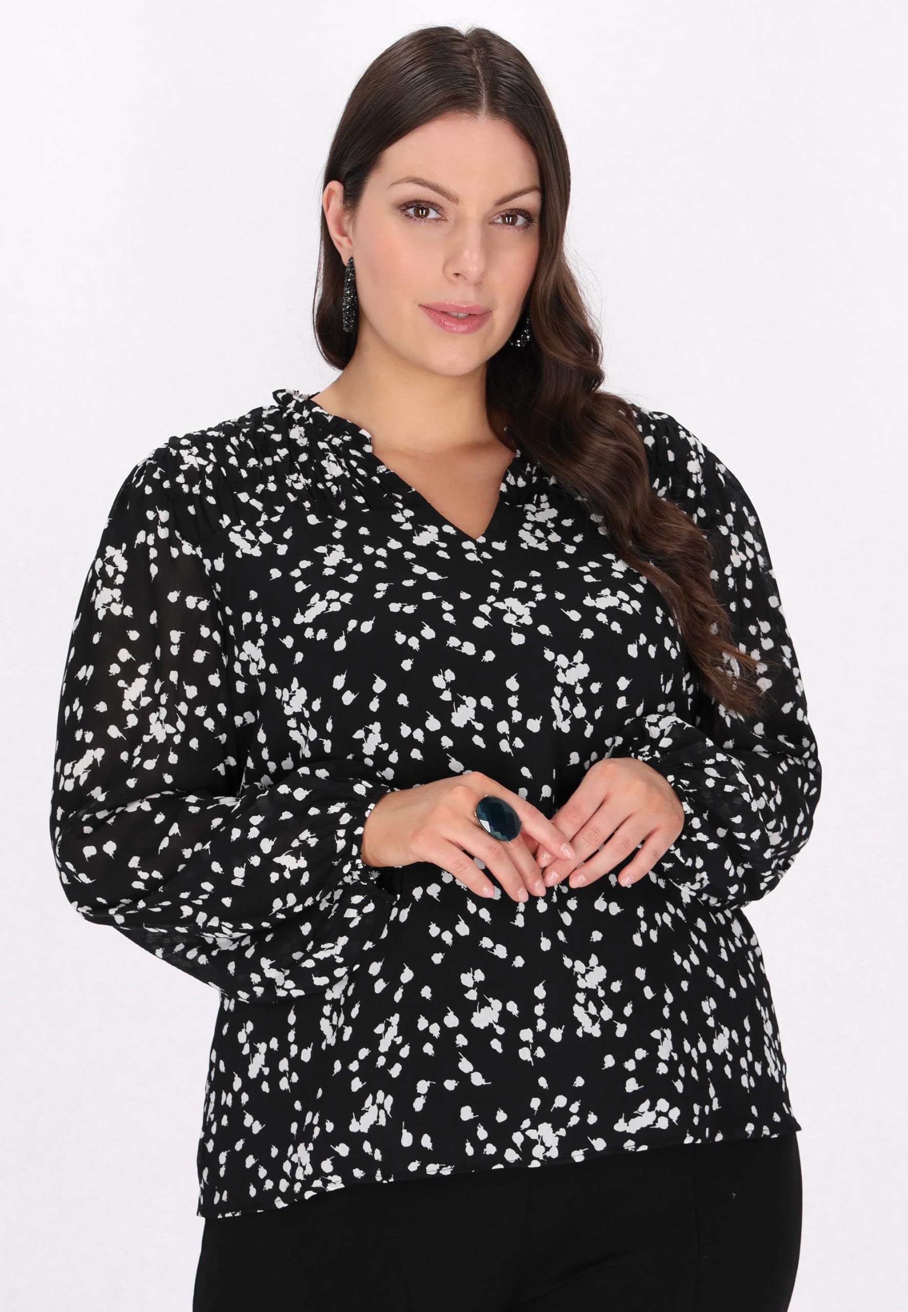 caspio Damska bluzka plus size, czarna