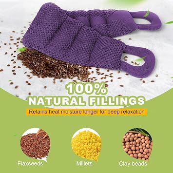 UNCN Long Heating Pad for Neck and Shoulders Back 33 x 5.9in Microwavable Large Moist Heat Pack Warm Hot Compress Neck Wrap Weighted Bag Massage Reusable Herbal Nature Calming Portable