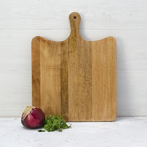 Miniatura 6 de Fitz and Floyd Austin Craft Maryn - Tabla de servir de madera de mango y queso charcutería, 18 pulgadas, color blanco