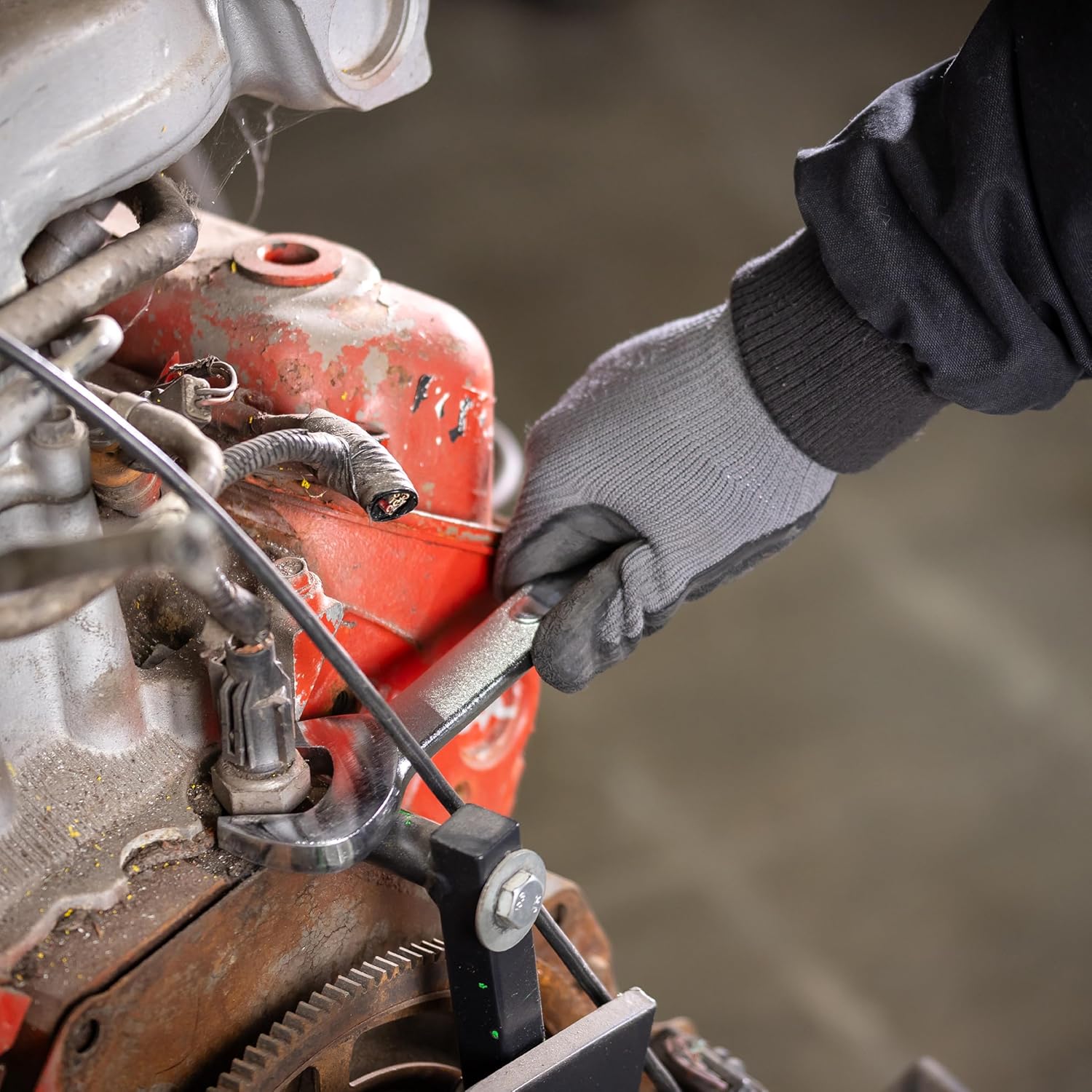 OEMTOOLS 22113 SAE Jumbo Angle Head Wrench Set, Large Fastener Access for Heavy-Duty Maintenance, 6 Piece 1-3/8" to 2" Wrenches, Chrome Finish, Carbon Steel, Wrench Roll Included