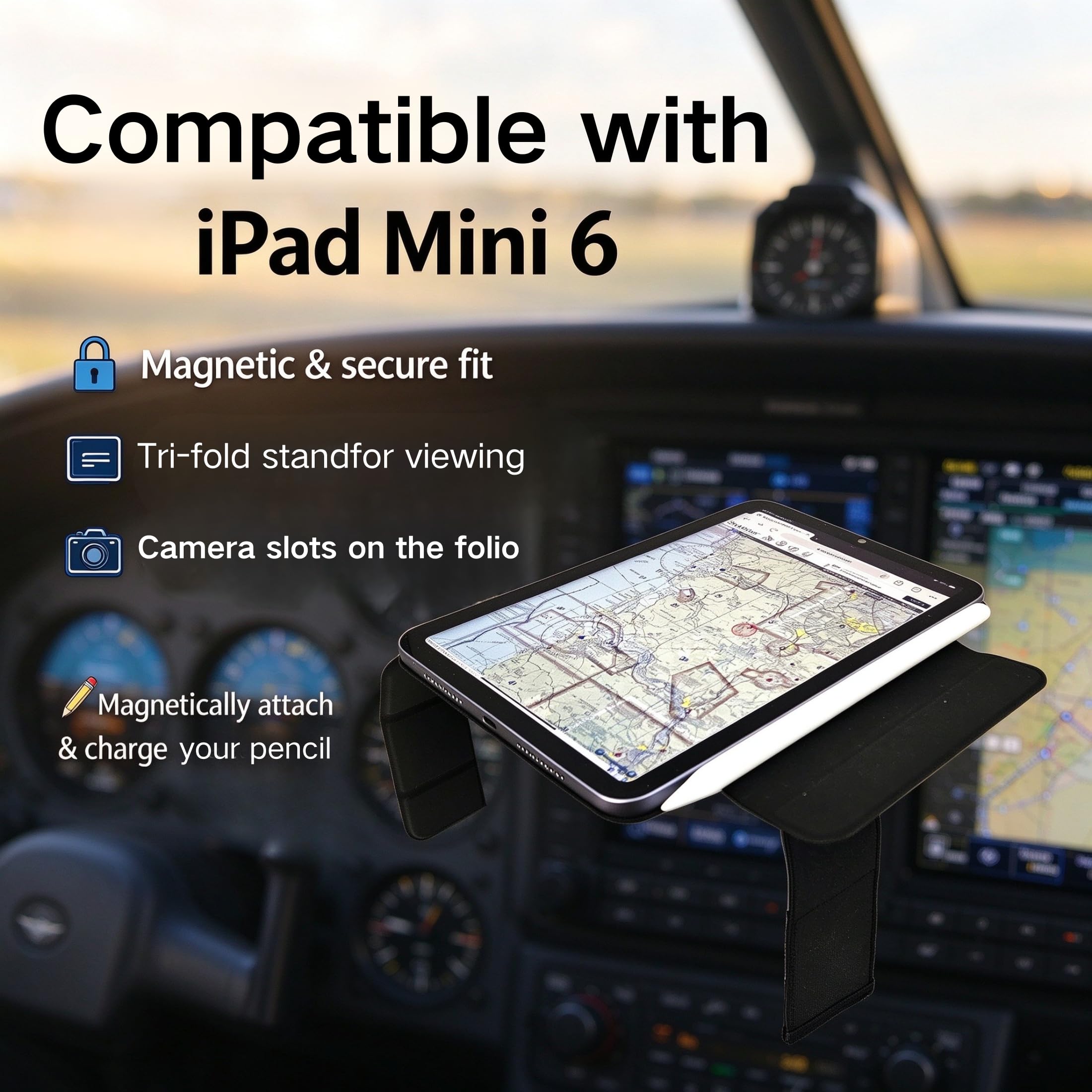 Amazon.com: Crystal Pilot Kneeboard to iPad Mini6,with VFR-IFR