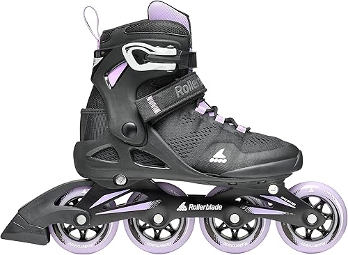 Miniatura 2 de Rollerblade Macroblade 84 Patines en línea para mujer, color negro y lavanda, patines en línea de rendimiento