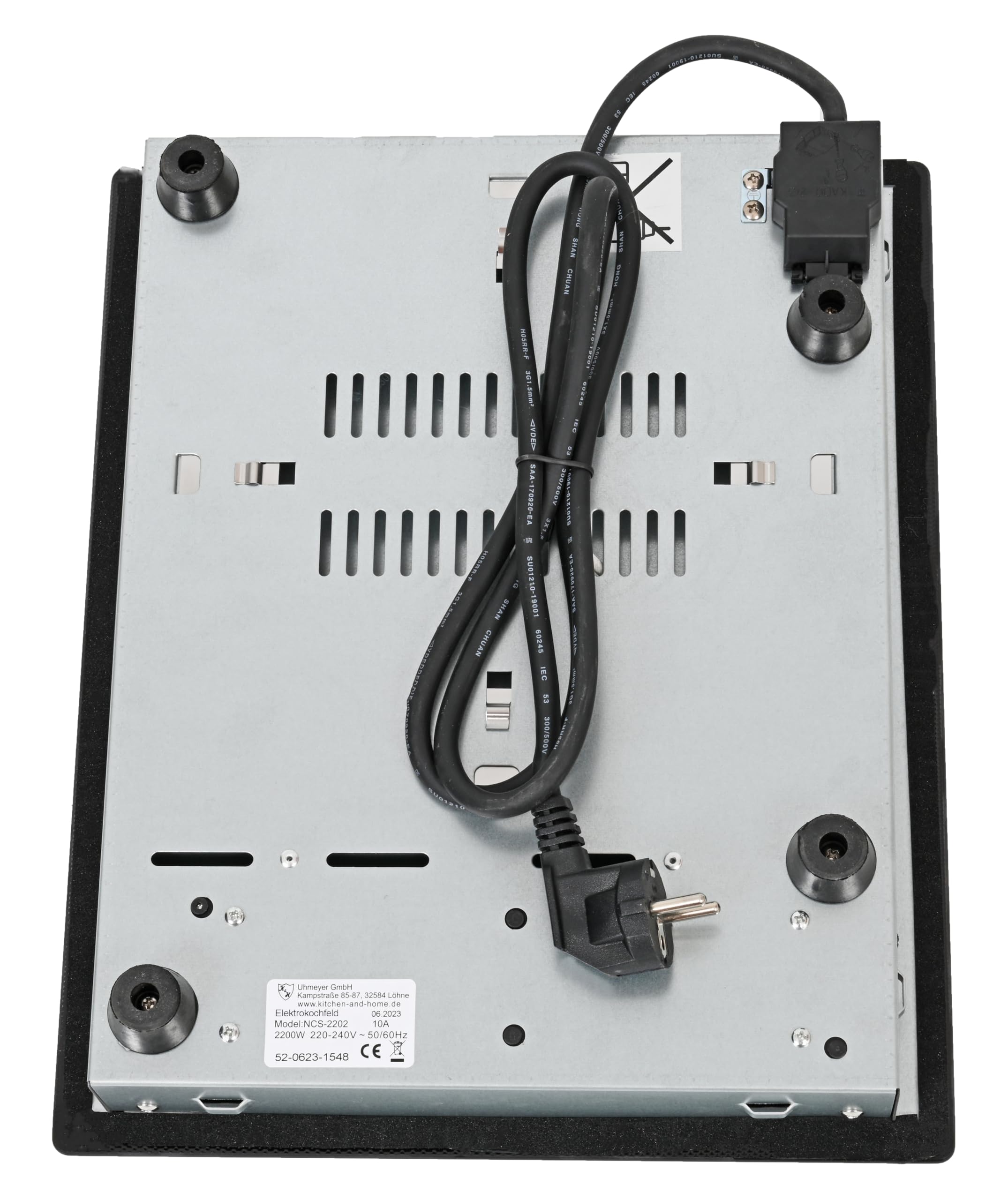 K&H Glaskeramikkochfeld 1 Zone 31cm 2200 Watt 9 Leistungsstufen NCS-2202 Einzelkochplatte Einbaufähig Freistehend