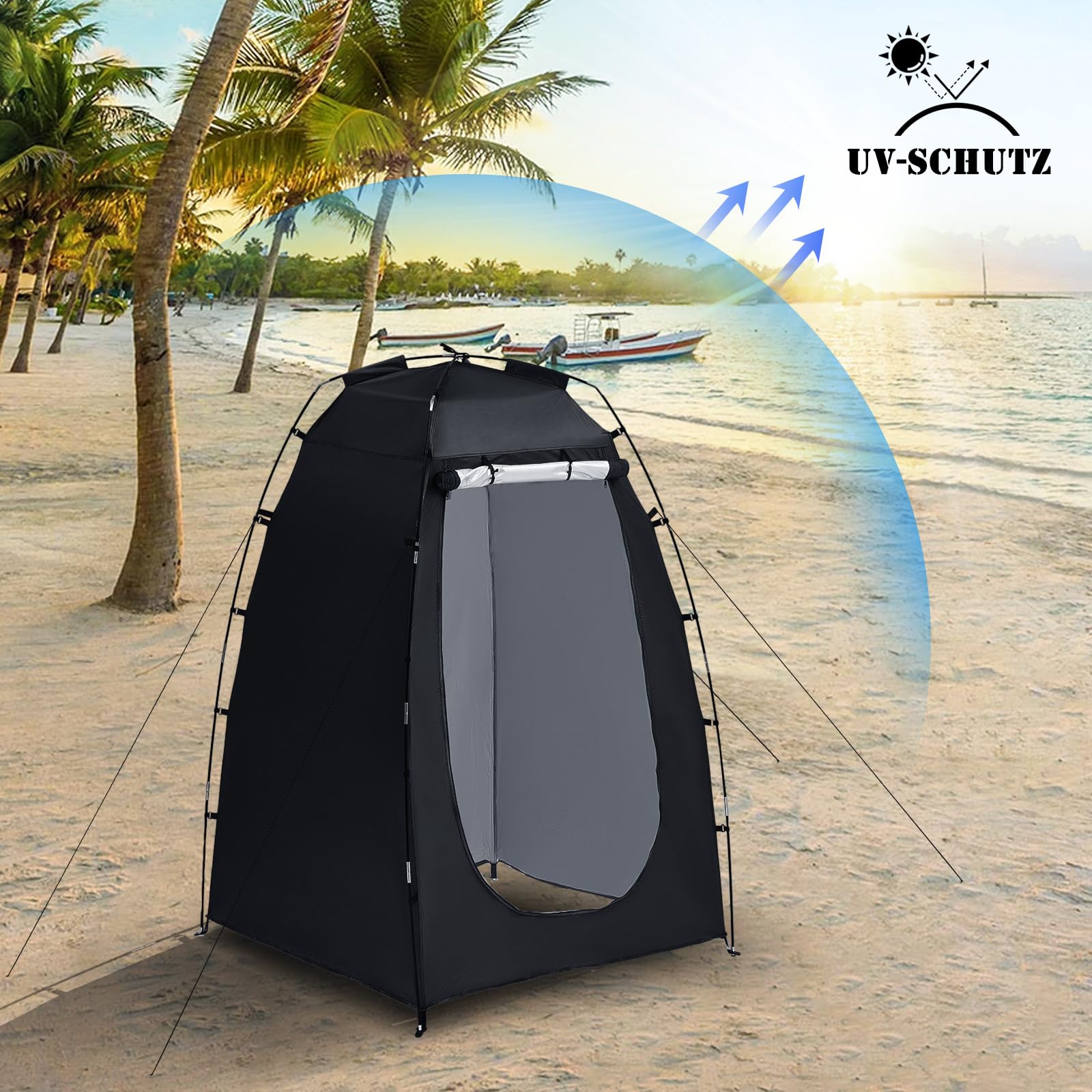 LEMROE Tente de plage avec sac de transport - Tente de douche étanche - Tente de toilette mobile pour le camping, la randonnée, l'extérieur - Tente pop-up