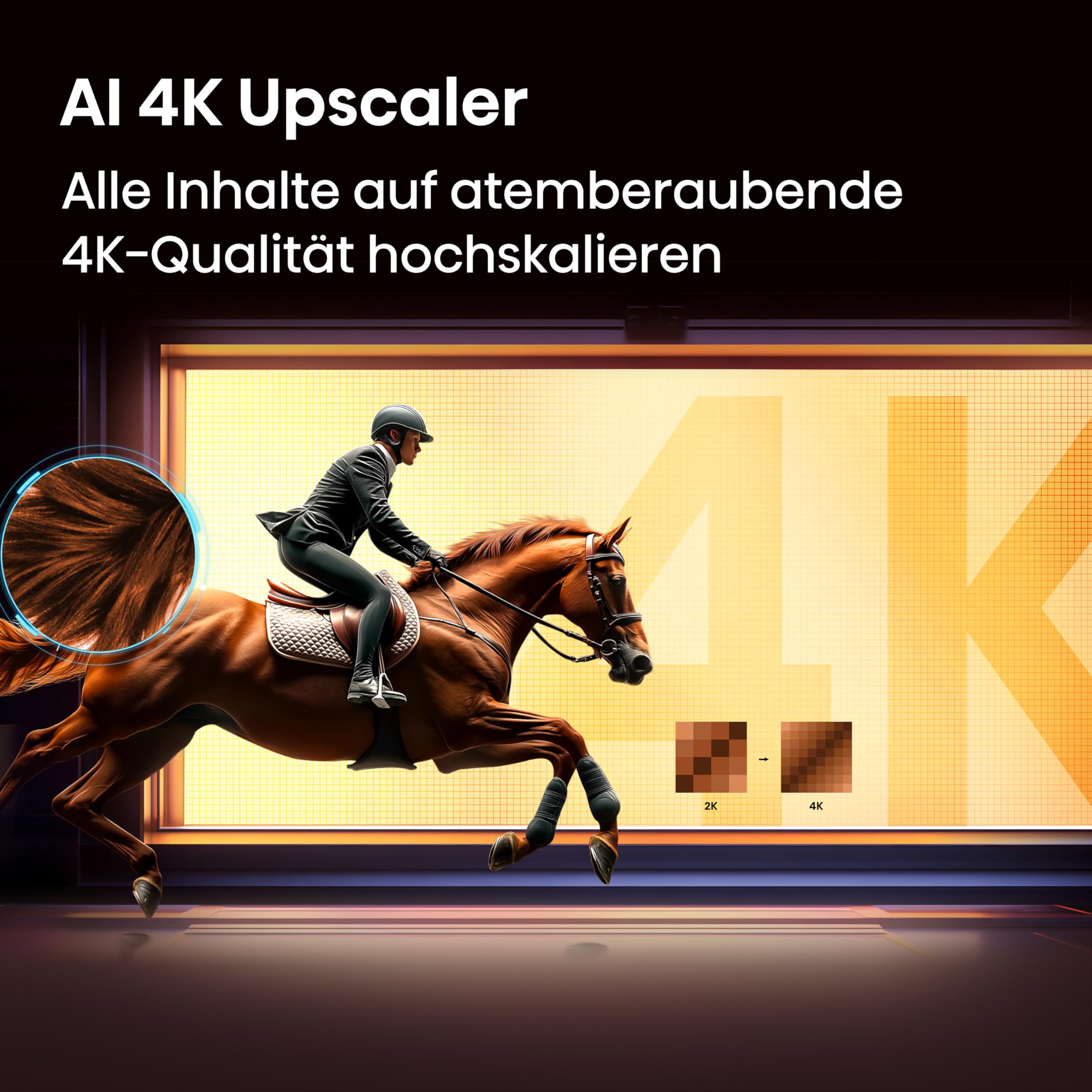 Hisense 55E7DS Fernseher 55 Zoll, 4K UHD QLED, Smart TV, Hi-View AI Engine, 60Hz Game Mode Plus, Dolby Vision IQ, HI-QLED Colour, Filmmaker Mode, AI Smooth Motion, Airplay, Sprachsteuerung[2026]