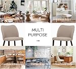 COLAMY Upholstered Dining Chairs Set of 2, Modern Fabric Dining Room Kitchen Side Chair with Padded Seat and Wood Legs for Restaurant/Cafe, Camel, Fabric