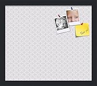 Vista 110 de PinPix Tablero de anuncios de corcho de 20 x 14 pulgadas. Este tablero decorativo enmarcado viene con diseño de círculos B W y un marco negro