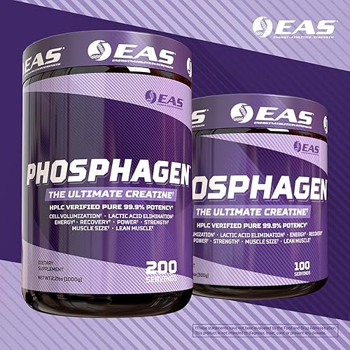 Miniatura 5 de Phosphagen Ultimate Creatina Powder | Potencia, fuerza, tamaño muscular y volumen celular | Potencia pura del 99.9% | 200 porciones (sin sabor)