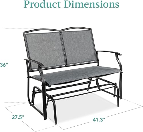 Miniatura 3 de Best Choice Products silla mecedora, para exteriores, para 2 personas