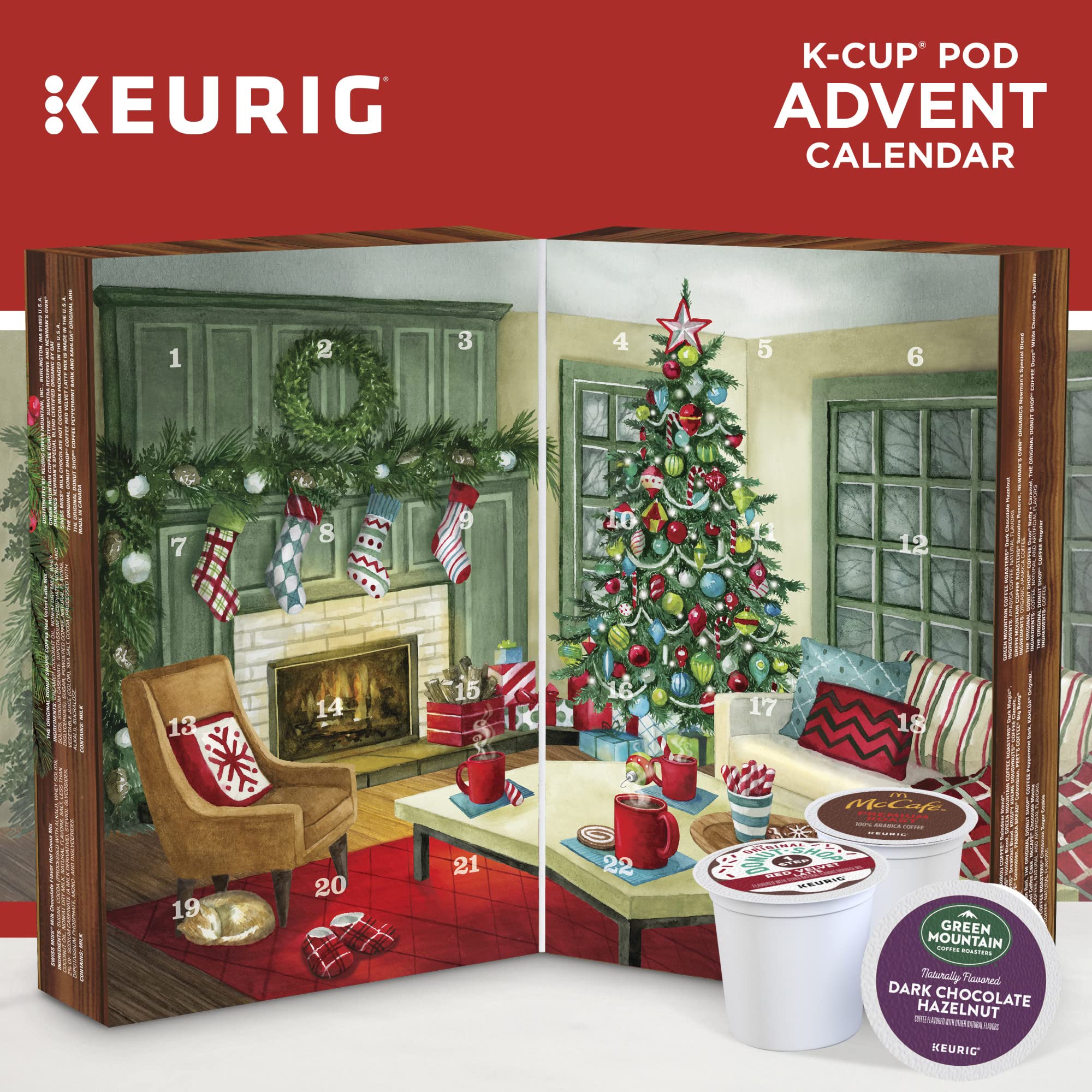 Amazon.com: Keurig Advent Calendar Variety Pack, Single Serve K-Cup Pods,  24 Count : Grocery & Gourmet Food
