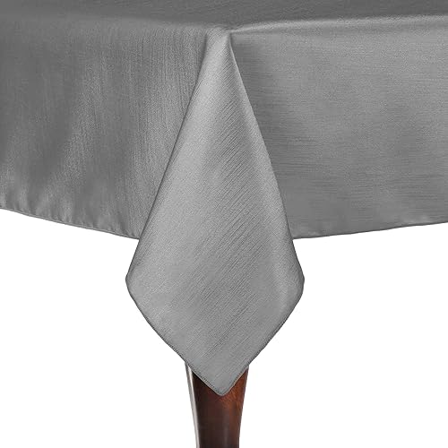 ULTIMATE TEXTILE Majestic - Mantel rectangular reversible Shantung Satin (72 x 108 pulgadas), color plateado