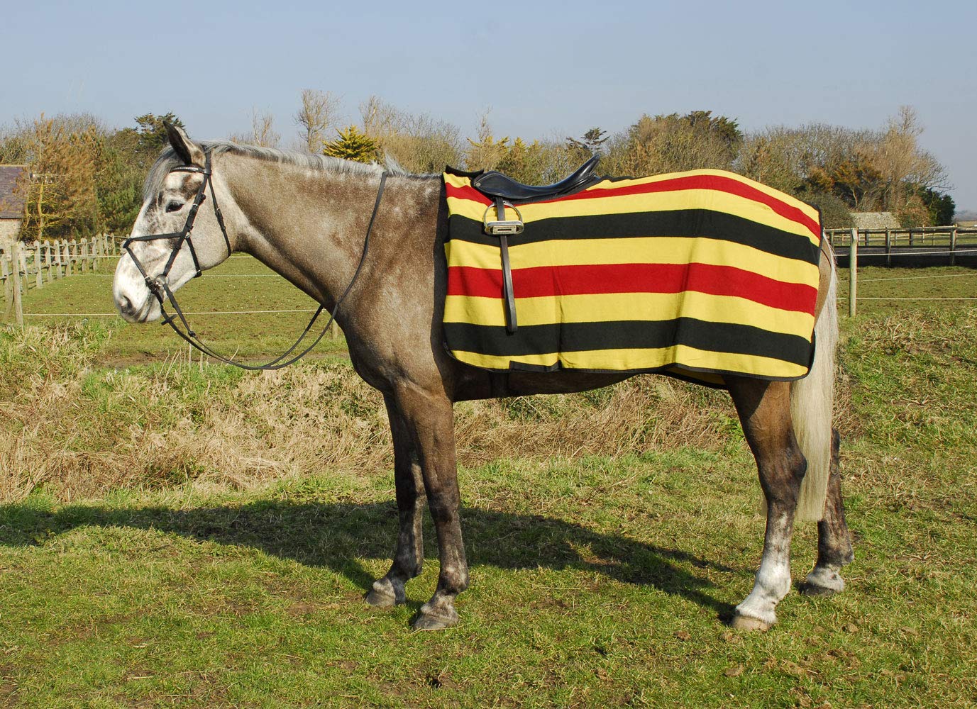 Rhinegold Striped Fleece Cutaway Ride, One Size