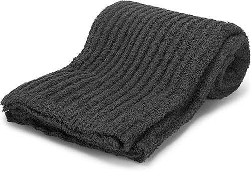 Miniatura 3 de DEMDACO Manta de punto para hombre, color gris peltre oscuro, 55 x 55, tejido de poliéster