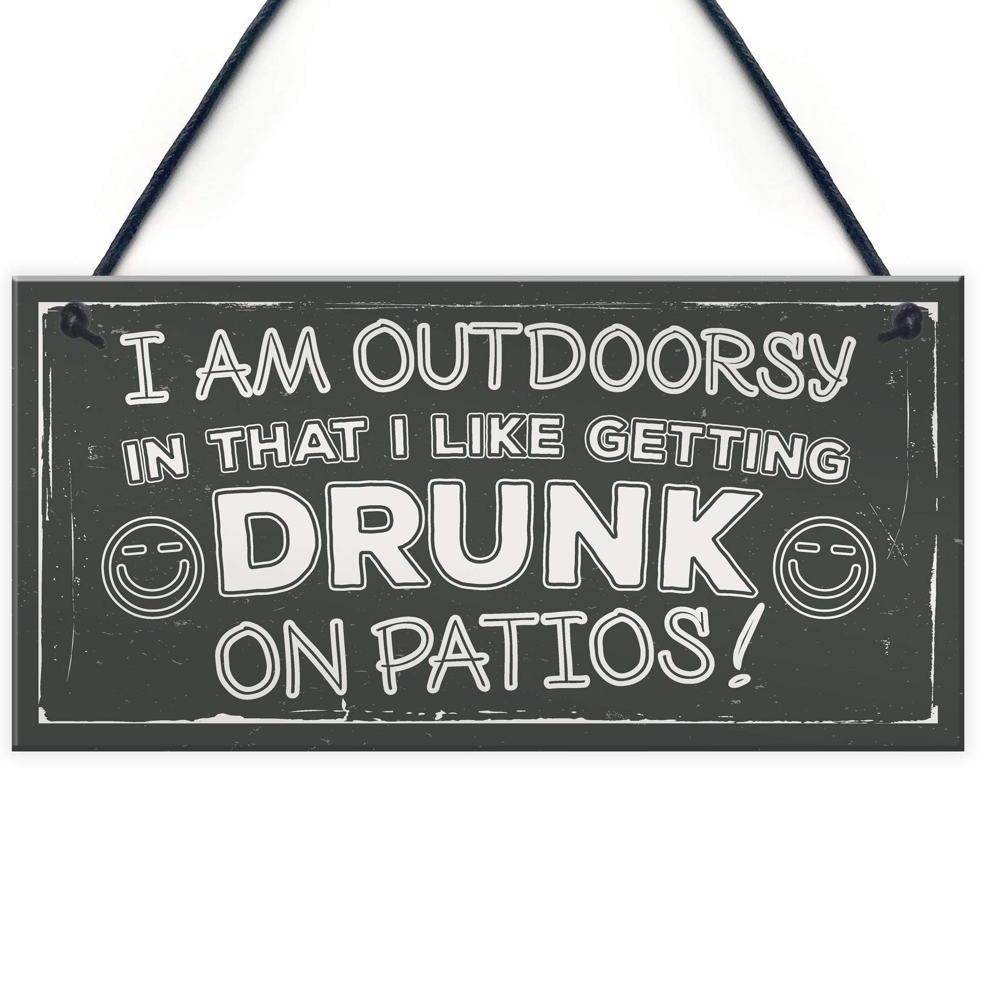 Red Ocean Drunk On Patios Funny Garden Shed Sign Vodka Beer Gin Kitchen Plaque Friendship Gift