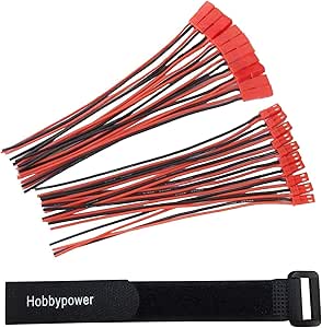 Hobbypower JST Connector 2 Pin with Silicone Wire Cable 150mm(Pack of 10pairs)