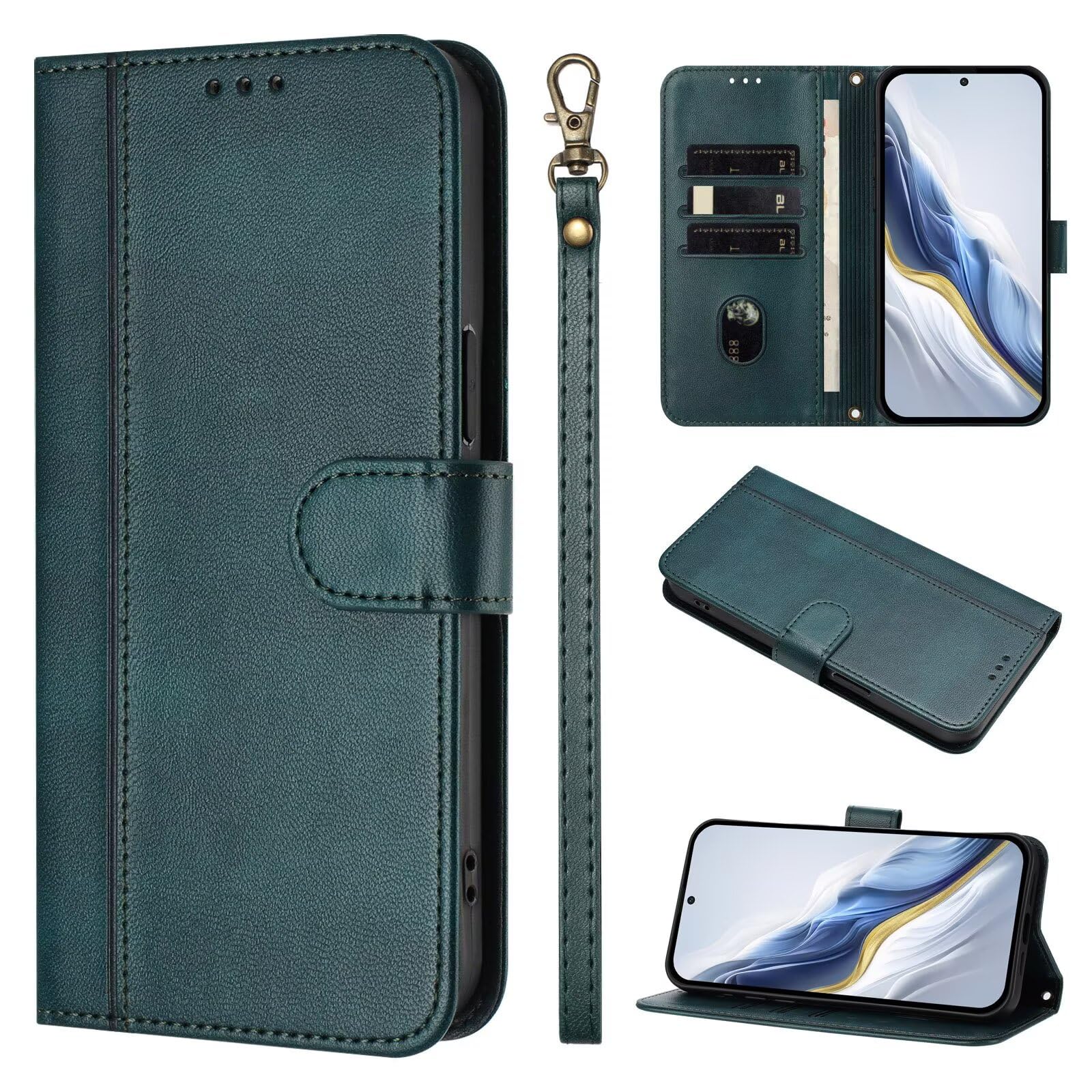 Asdsinfor Flip Case For Xiaomi 14T Pro Faux Leather Wallet Holster With Cards Holder Kickstand Magnetic Closure Shockproof Folio Protect Cover For Xiaomi 14T Pro. Blue YBS