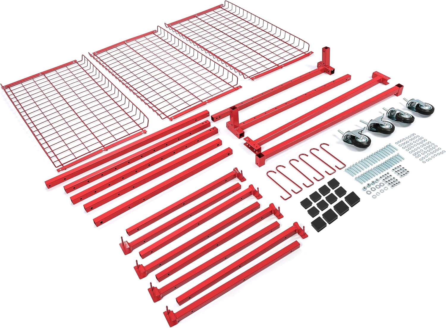 ALMULOO Auto Parts Storage Rack 3 Shelf Storage Rack Parts Management Carts Shelves for Tools Storage