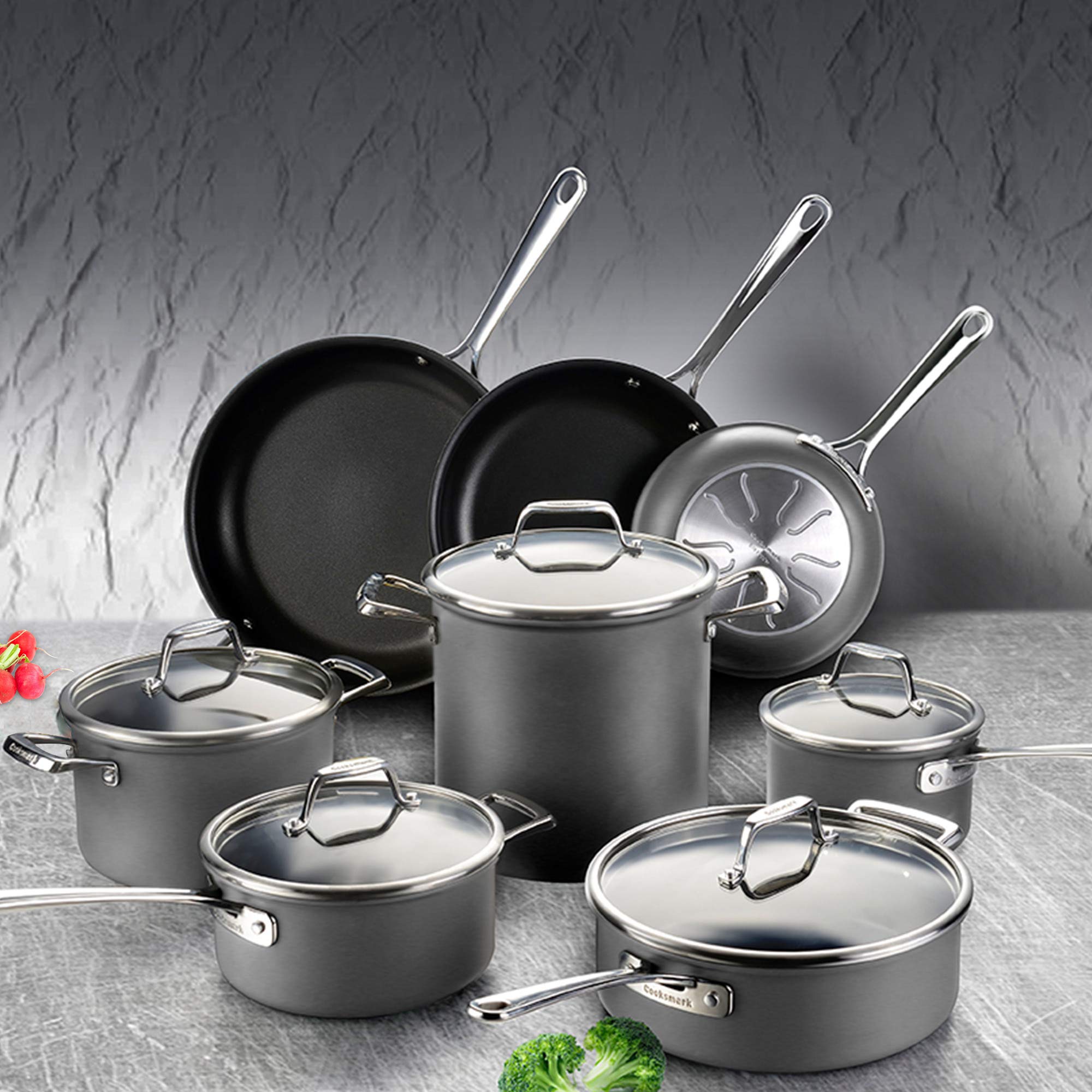 Amazon.co.jp: COOKSMARK 硬質アルマイト加工ノンスティックIH調理器具