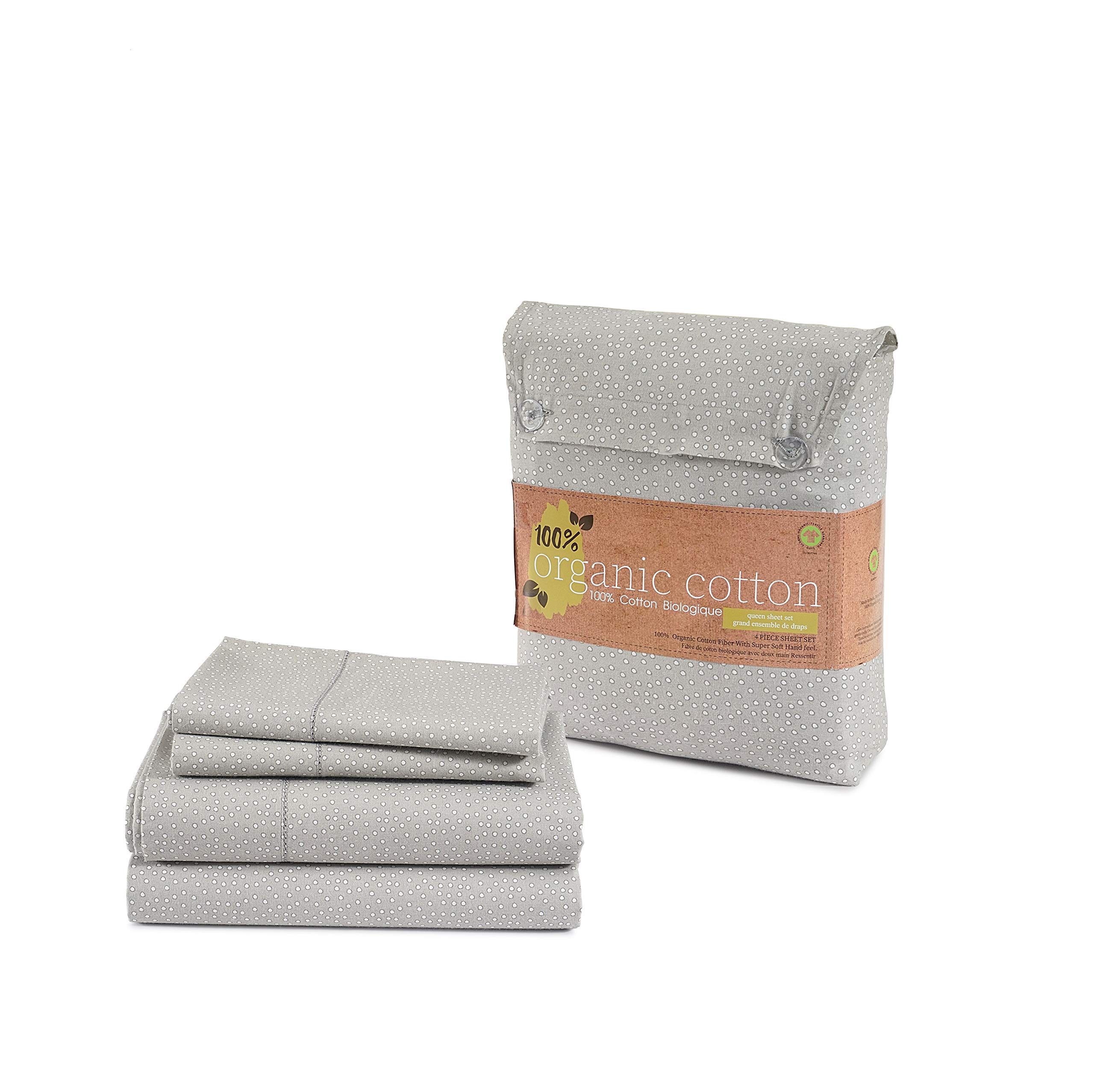 LANE LINEN Twin Size Bed Sheets, 100% Organic Cotton Twin Sheet Set, 3Pc Sheets for Twin Bed, Cooling Twin Bed Sheets Boys, Hotel Style Sheets & Pillowcases Set, Deep Pocket Sheets - Snowdrop